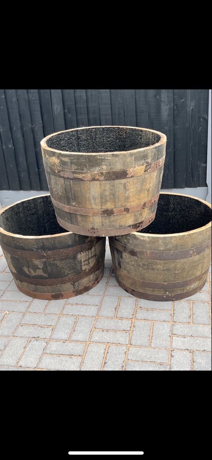 Half barrel planters